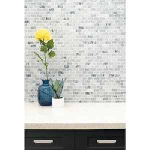 Carrara Classique Brick 11.81 in. x 11.81 in. Honed Marble Floor and Wall Tile (9.7 sq. ft./Case)