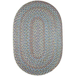 Revere Marina Blue 2 ft. x 3 ft. Oval Indoor/Outdoor Braided Area Rug