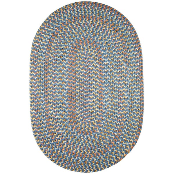 Rhody Rug Revere Marina Blue 4 ft. x 6 ft. Oval Indoor/Outdoor Braided Area Rug
