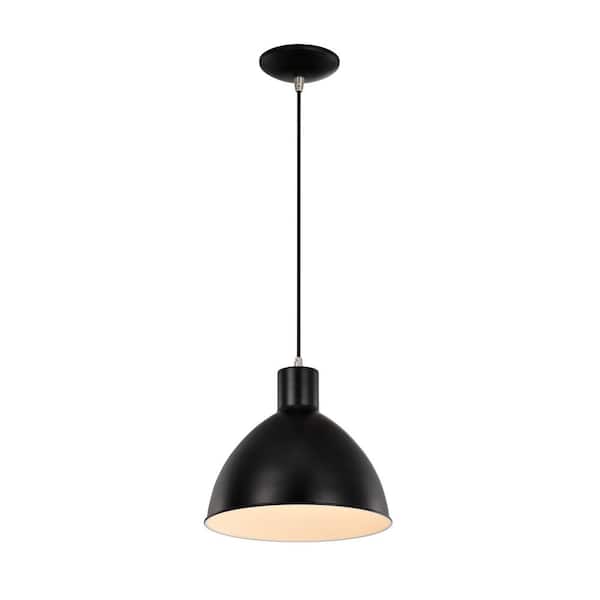 Edvivi 1-Light Matte Black and Brushed Nickel Pendant Light