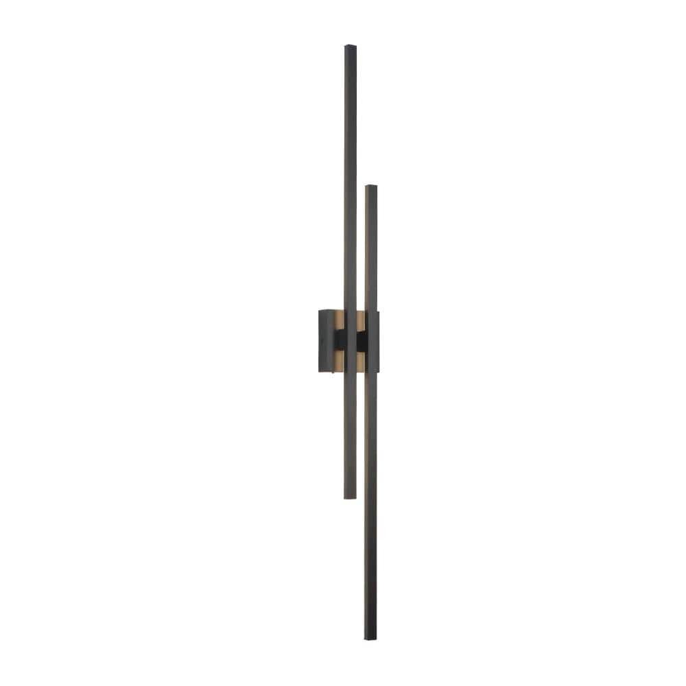 43.7 in. 2-Light Linear Black 3 CCT Dimmable LED Wall Sconce for Bedroom Restaurant Living Room price history on PriceWatchPro