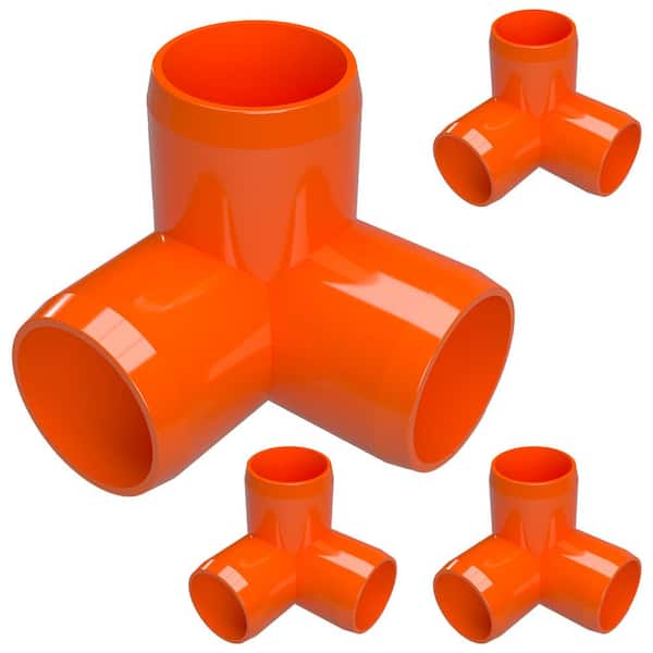 Formufit 1-1/4 in. Furniture Grade PVC 3-Way Elbow in Orange (4-Pack)