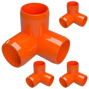 1 in. Furniture Grade PVC 3-Way Elbow in Orange (4-Pack)