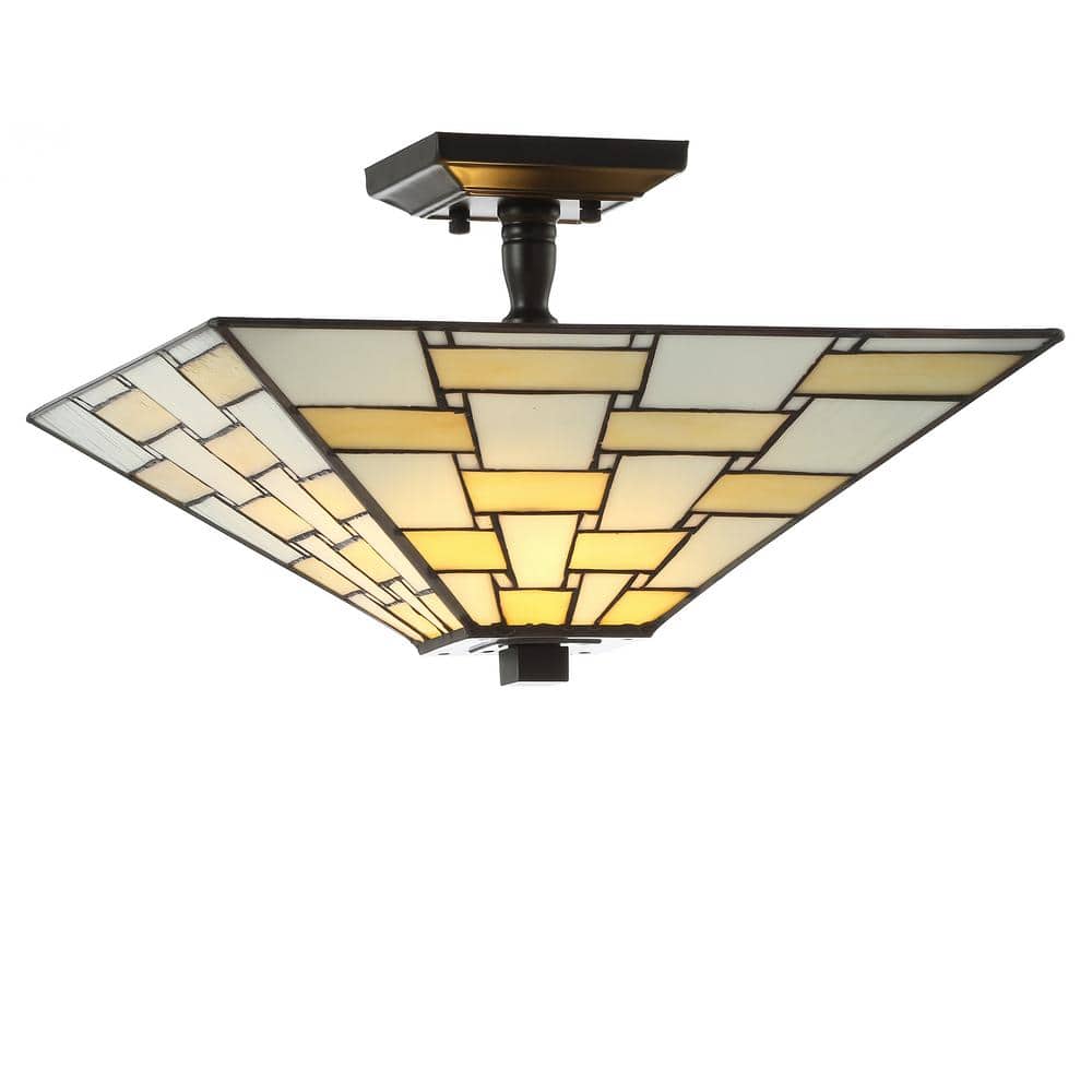 Jason 15.7" Multicolor Glass LED Semi-Flush Mount Light