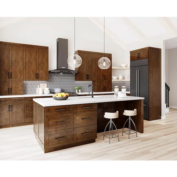 Designer Series Soleste 15 in. W x 12 in. D x 30 in. H Assembled Shaker Wall Kitchen Cabinet in Spice