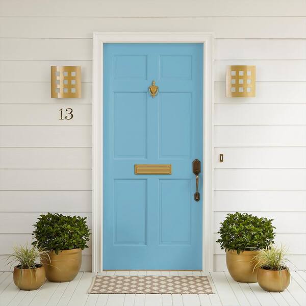 BEHR PREMIUM 1 qt. #S500-4 Chilly Blue Semi-Gloss Enamel Interior