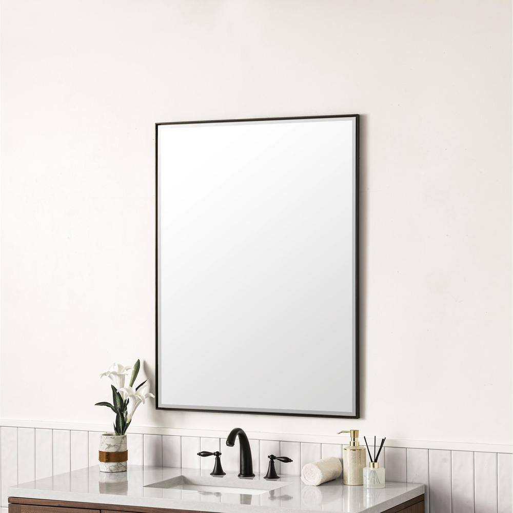 Rohe 40" x 30" Champagne Brass Rectangular Vanity Mirror