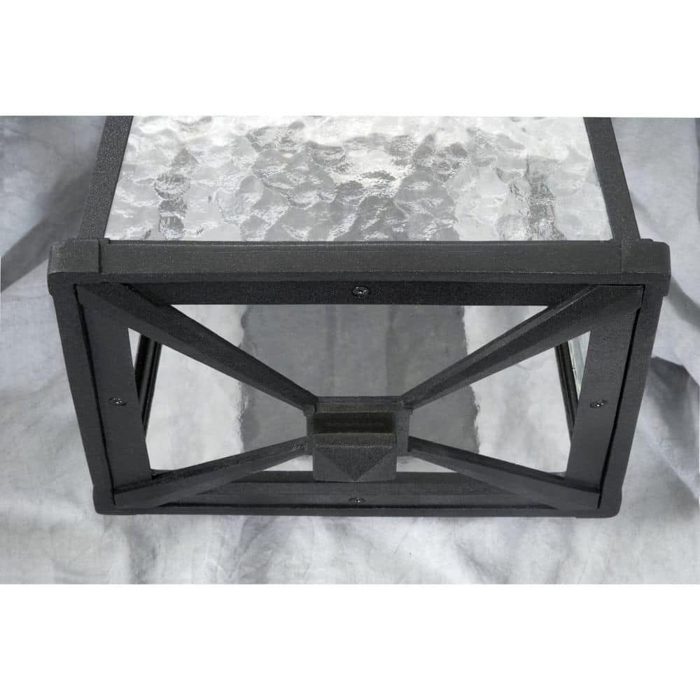 Mac Black Aluminum Outdoor Wall Sconce with Water Glass