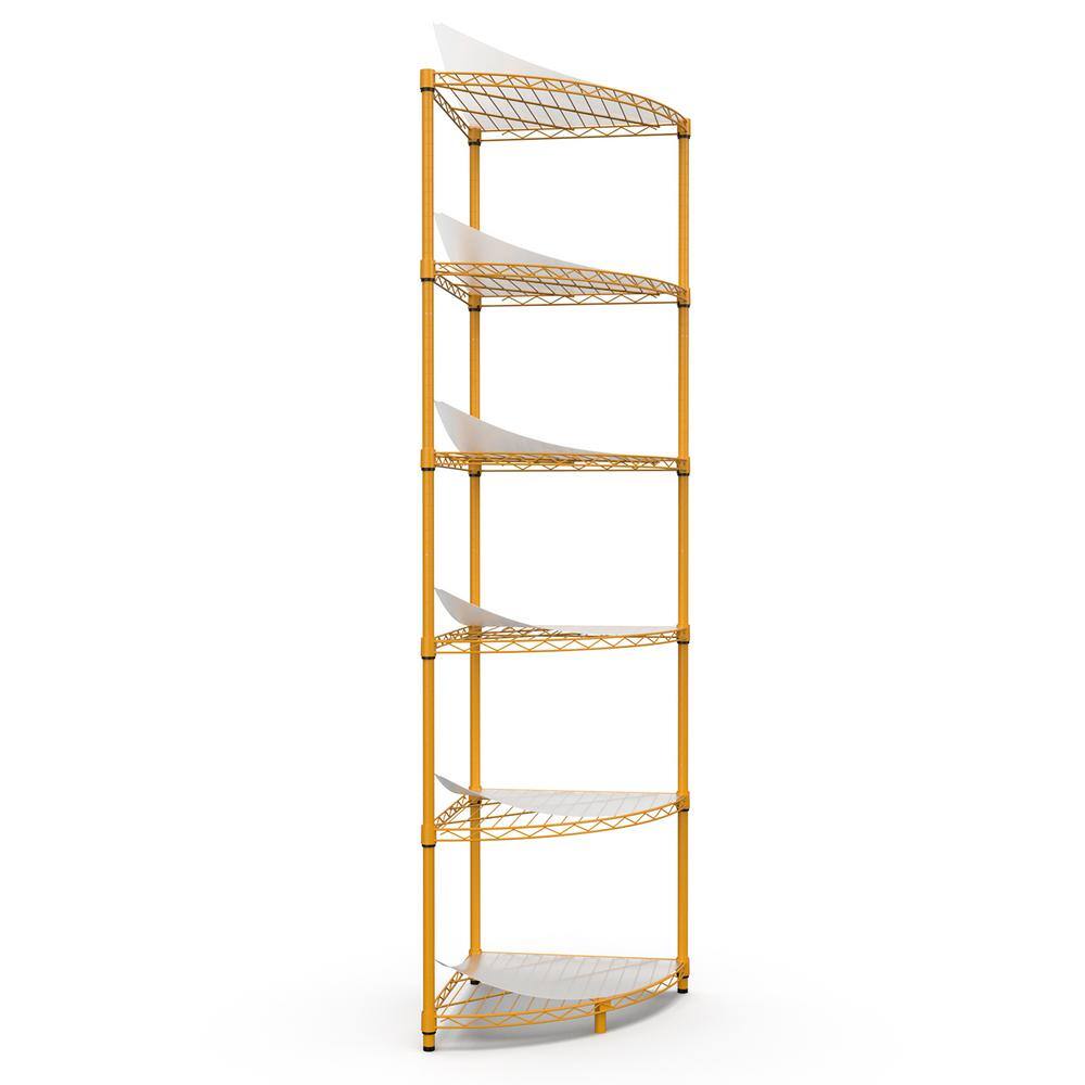 6-Tier Triangular Heavy-Duty Metal Shelving (18 in. W x 72 in. H x 18 in. D