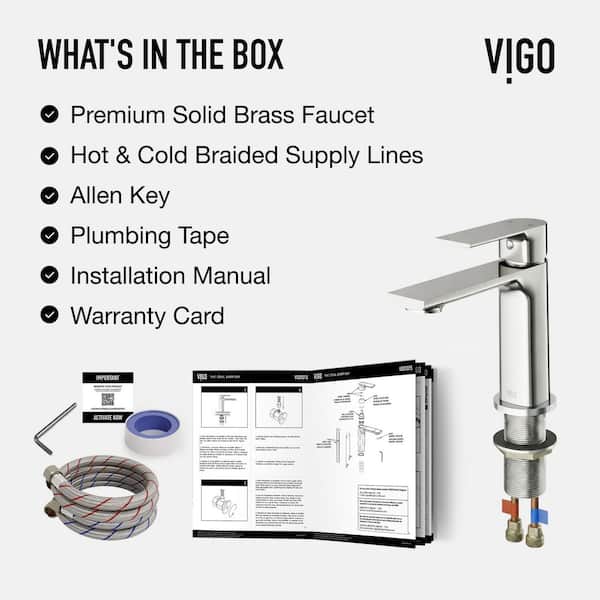 VIGO Davidson Single Handle Single-Hole Bathroom Faucet in Brushed