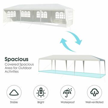 10 ft. x 30 ft. Outdoor Party Wedding 5 Sidewall Tent Canopy Gazebo