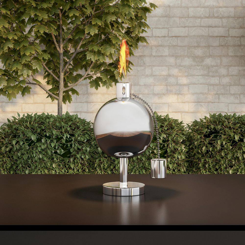 10" Stainless Steel Tabletop Citronella Torch Lamp