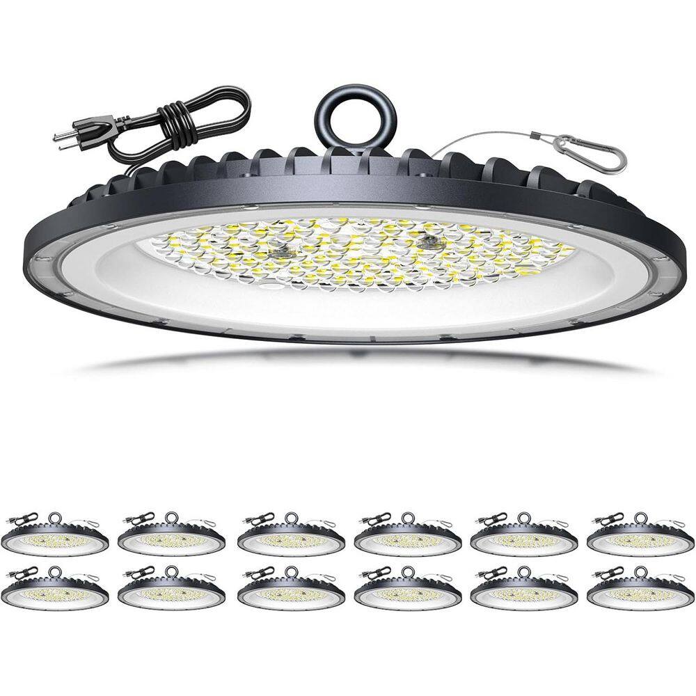 10.6 in. Black Integrated LED UFO High Bay Light 45000 Lumens 6000K Daylight (12-Pack) price history on PriceWatchPro