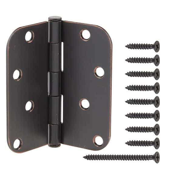 Everbilt 4 in. x 5/8 in. Radius Oil-Rubbed Bronze Squeak-Free Door Hinge