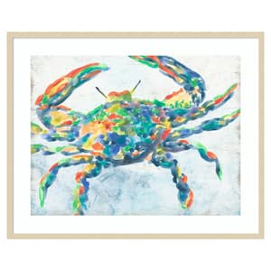 Rainbow Crab II by June Erica Vess 41 in. W x 33 in. H. Wood Framed Wall Art Print Framed in Brown