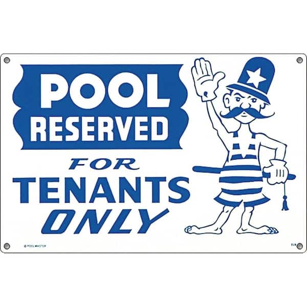 Poolmaster Residential or Commercial Swimming Pool Signs, Pool Reserved for Tenants