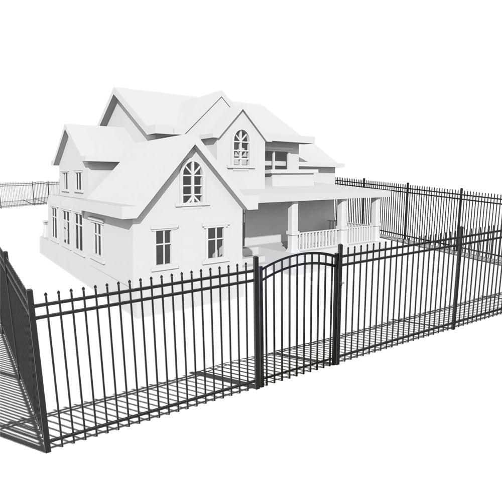 5 ft. x 6 ft. Heavy-Duty Spaced Bar Pinnacle Metal Fence Panel with Arched Fence Gate(Set of 52 ft. ) price history on PriceWatchPro