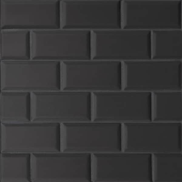 Le Cafe 12 in. x 12 in. Black Porcelain Mosaic Tile (9.25 sq. ft. /Case)