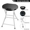 28 in. Black Backless Metal Sturdy Frame Portable Folding Bar Stools  Lightweight Fishing Stool