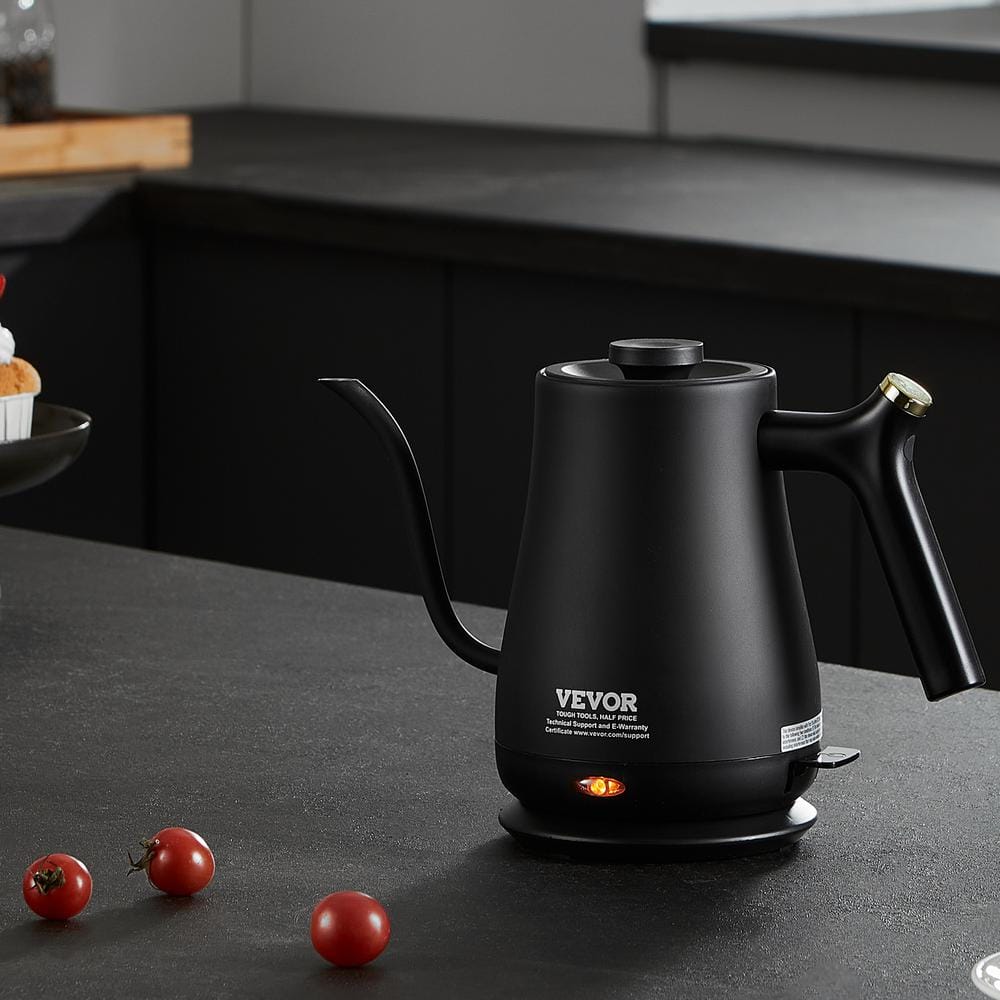 Black Stainless Steel 1L Electric Gooseneck Kettle