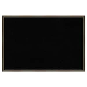 Svelte Clay Grey Wood Framed Black Corkboard 37 in. x 25 in. Bulletin Board Memo Board