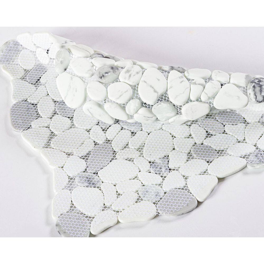 Tranquil White and Gray Glass Mosaic Tile Sample