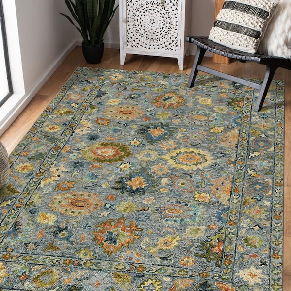 Jackson 9 x 12 Gray Traditional Pattern Area Rug for High Traffic Living Room Dining Room Bedroom