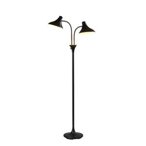 Ascot 70.5 in. Black and Antique Brass Floor Lamp