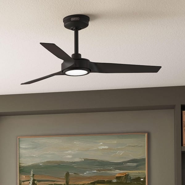 Hunter 44 inch Zentech Wi-Fi ENERGY STAR Matte Black Damp Rated