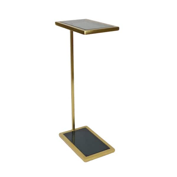 Carolina Chair and Table Landon 8 in. W Gold 28.25 in. High Rectangle Glass Top C Table