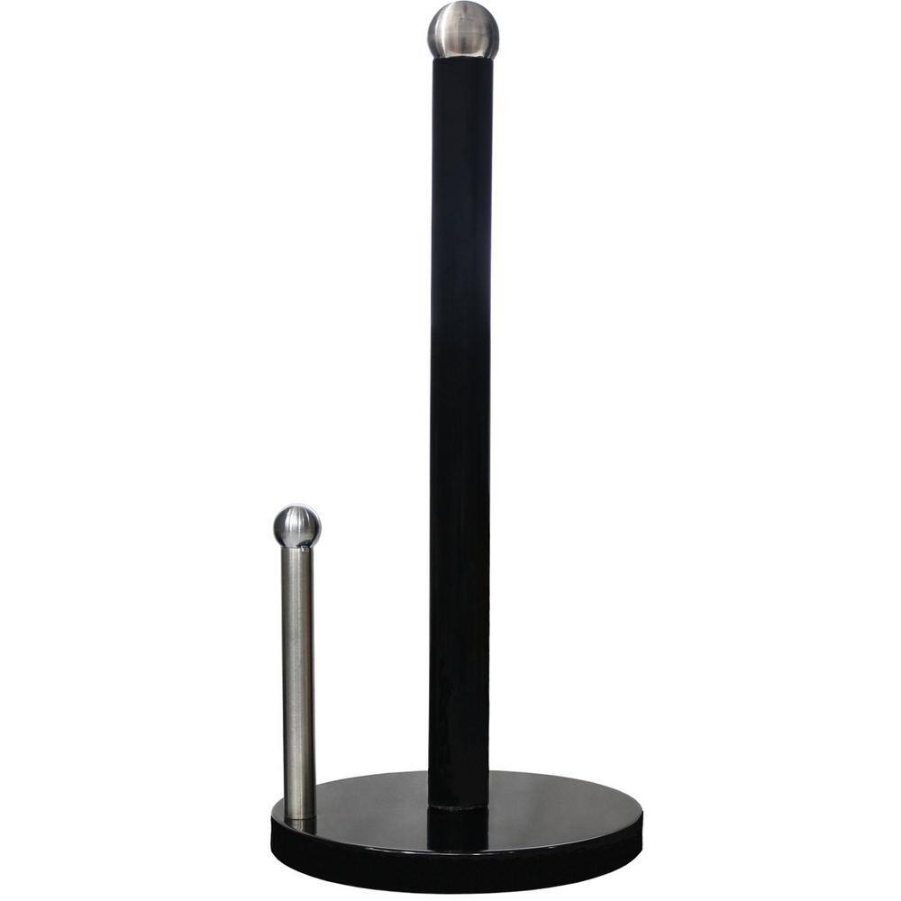 Blue Donuts Black Enamel Coated Steel Paper Towel Holder With Padded blue-donuts-black-enamel-coated-steel-paper-towel-holder-with-padded