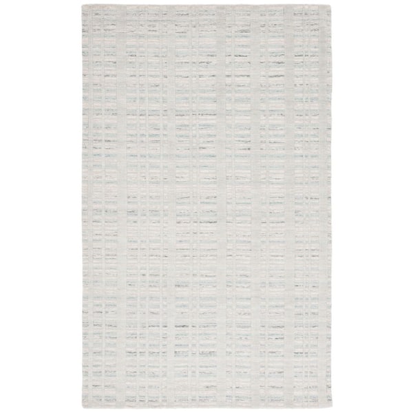Fifth Avenue 6 ft. x 9 ft. Teal Scandinavian Striped Area Rug