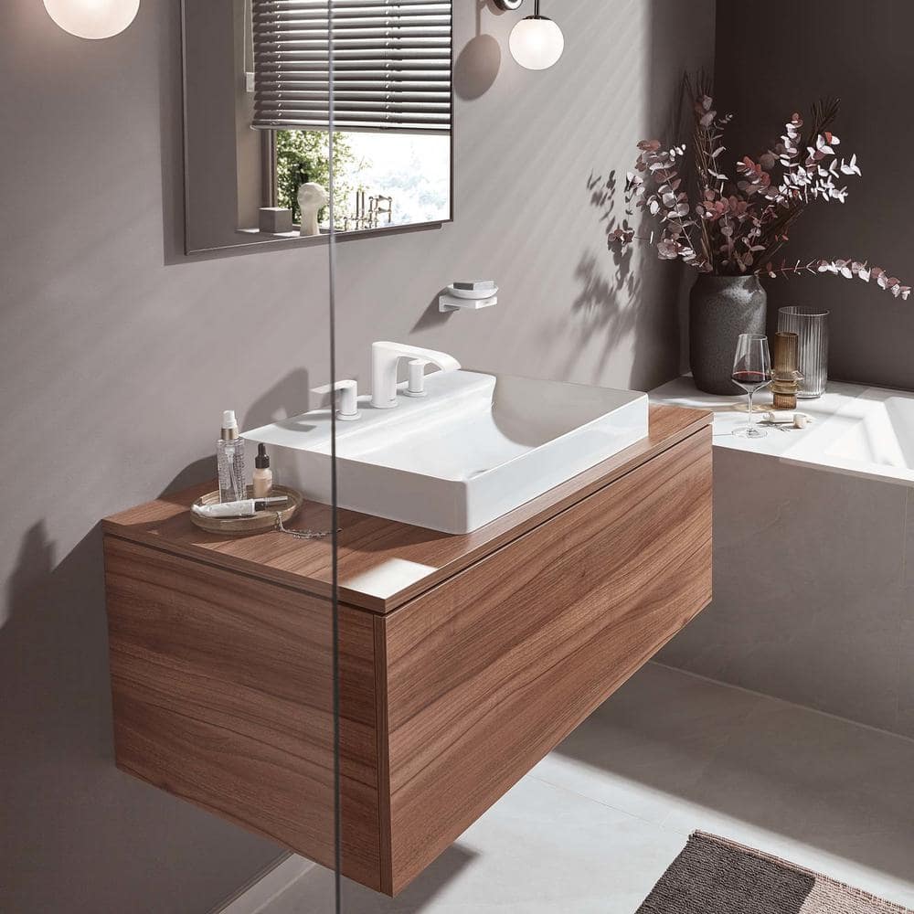 Elegant White Nickel Widespread Bathroom Faucet with Ceramic Disc Valve