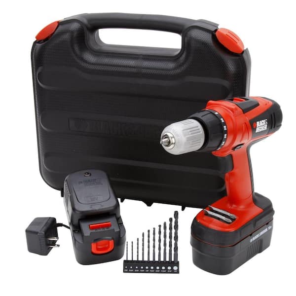 BLACK+DECKER 18-Volt Ni-Cad 1/2 in. Cordless High Performance Drill / Driver with 2 Batteries and Storage