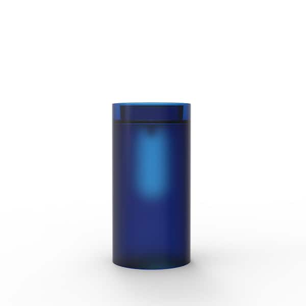 FUNKOL 17.72 in. W x 17.72 in. D Modern Blue Resin Corner Pedestal Sink and Basin Combo