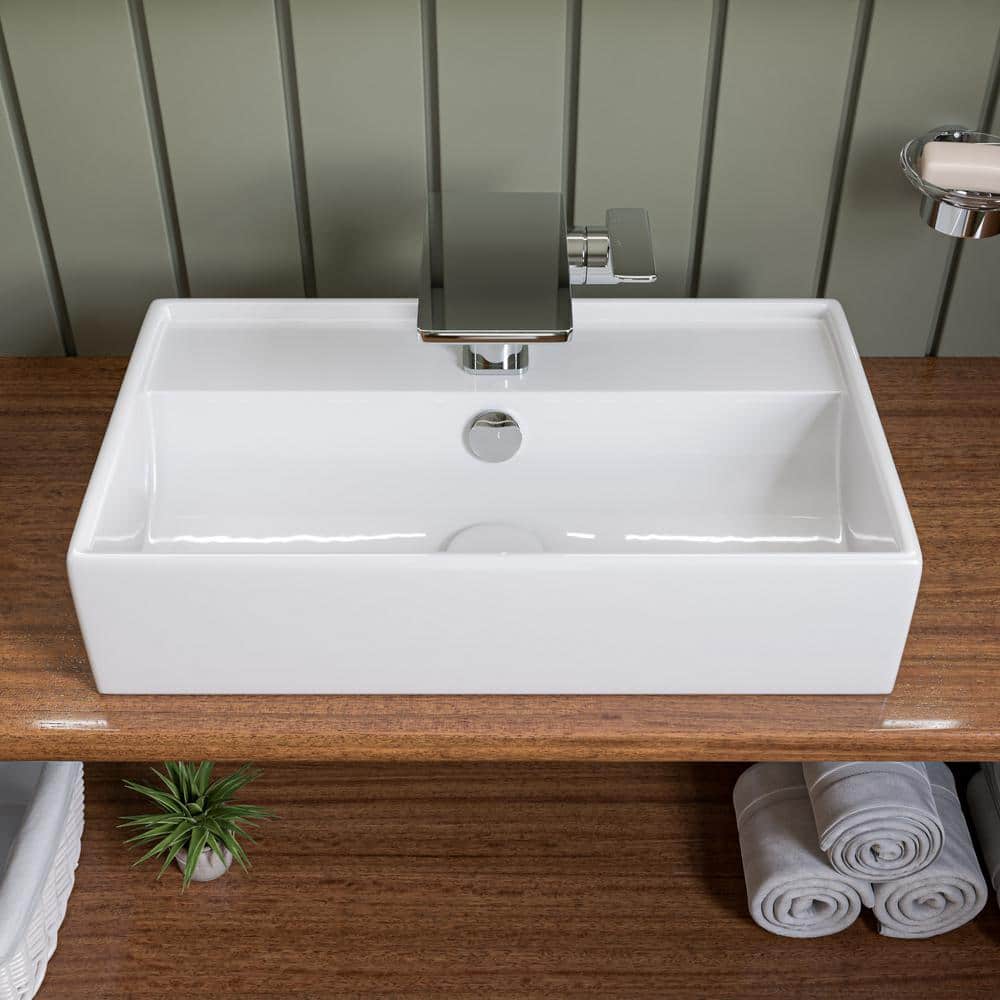 Polished Chrome Single-Lever Bathroom Faucet with Shelf Spout