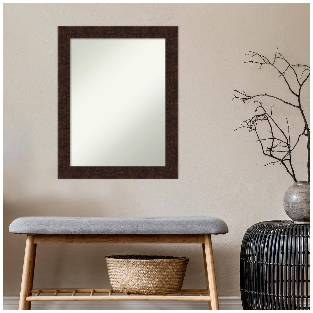 22" x 28" Rectangular Bronze Wood Bathroom Vanity Mirror
