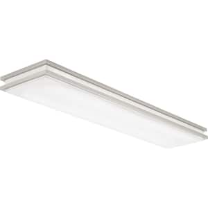 Lithonia 10813BN Futra 2-Light Brushed Nickel Fluorescent Ceiling Light 4 FT 