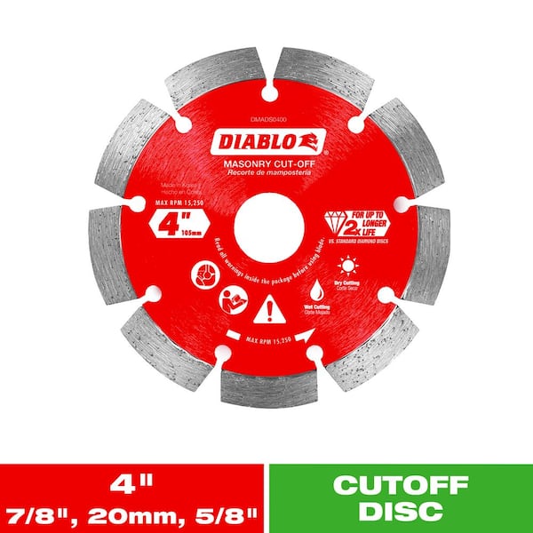 DIABLO 4 in. Diamond Segmented Cut-Off Discs for Masonry