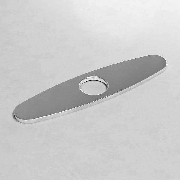 10 in. Stainless Steel Kitchen Sink Faucet Hole Cover Deck Plate for 1 or 3 Hole in Chrome