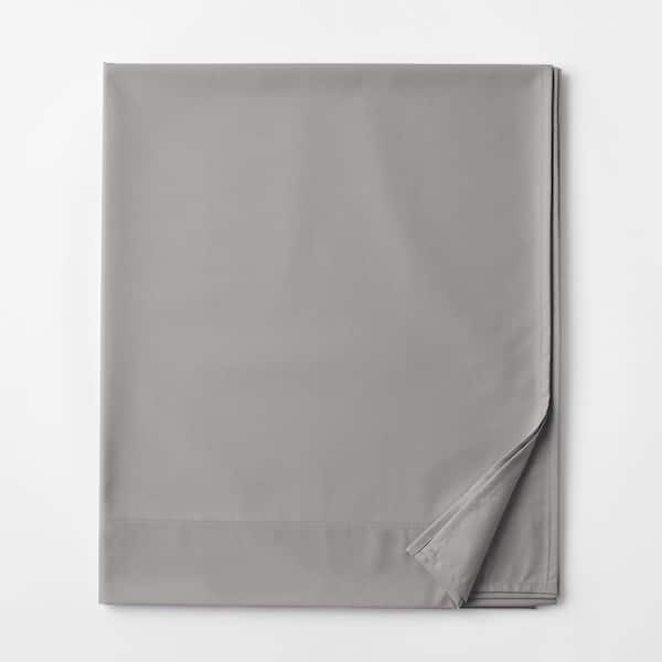The Company Store Legends Hotel Silver 450-Thread Count Wrinkle-Free Supima Cotton Sateen Queen Flat Sheet