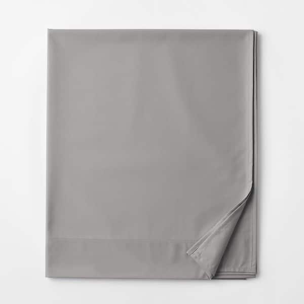 The Company Store Legends Hotel Silver 450-Thread Count Wrinkle-Free Supima Cotton Sateen California King Deep Pocket Flat Sheet