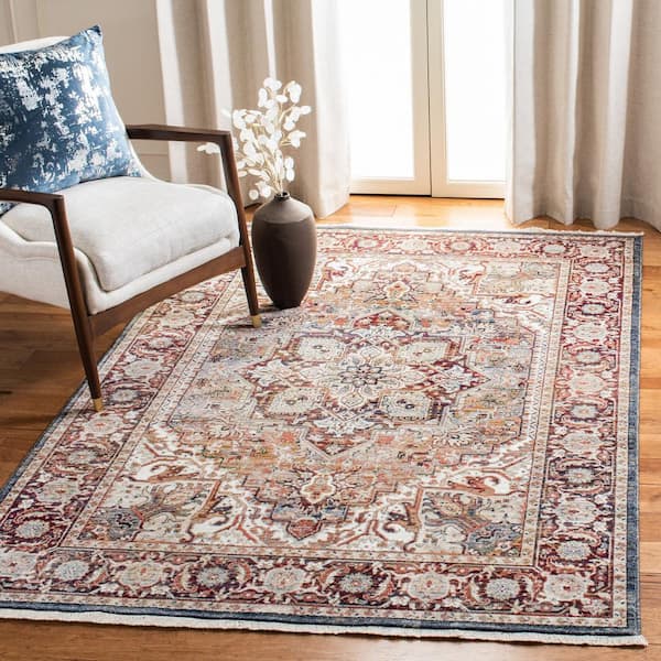 Herat Red/Ivory 5 ft. x 8 ft. Border Medallion Floral Area Rug