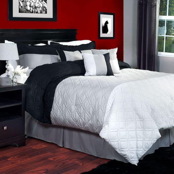 Lavish Home Emma 7-Piece Gray King Comforter Set