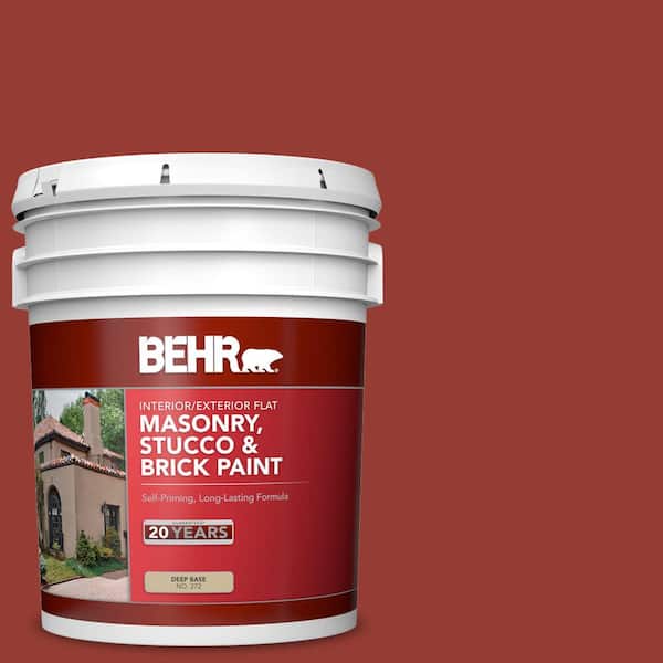 BEHR - 5 gal. #PPU2-17 Morocco Red Flat Interior/Exterior Masonry, Stucco and Brick Paint