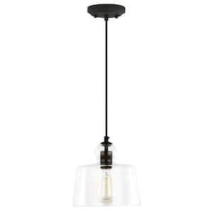 Tripoli 1-Light Oil Rubbed Bronze Pendant with Clear Glass Shade