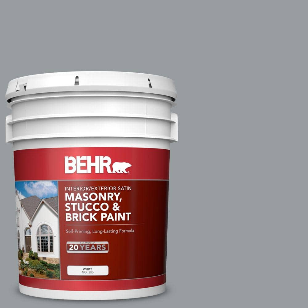 5 gal. #N500-4 Pencil Sketch Satin Interior/Exterior Masonry, Stucco and Br