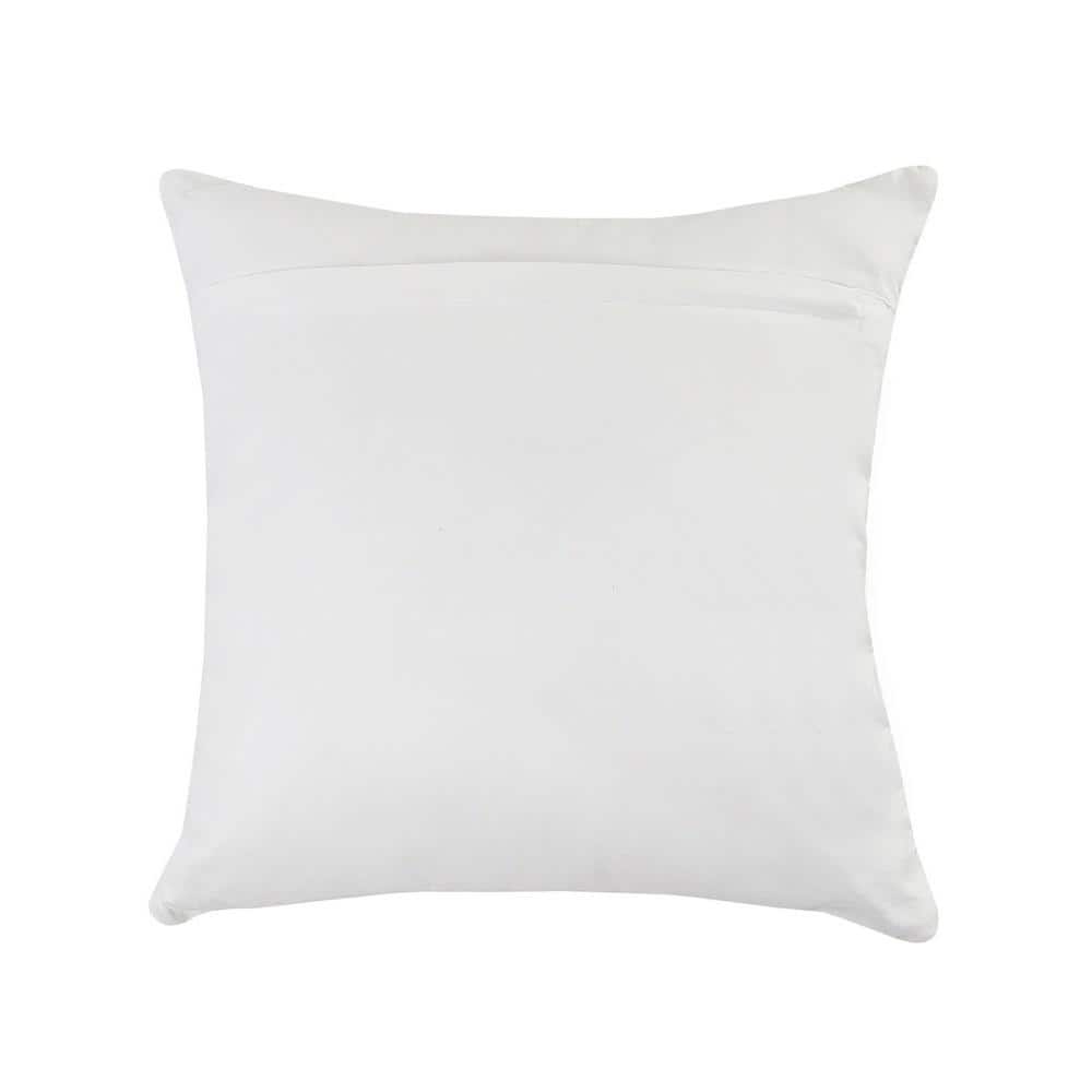 White and Taupe Gray Geometric Square Throw Pillow, 20" x 20"