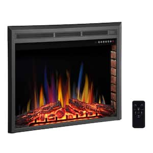 36 in. 400 sq.ft. Electric Fireplace Insert in Black with Remote Control