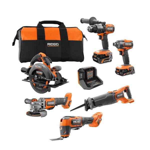 18V Brushless Cordless 6-Tool Combo Kit with 4.0 Ah and 2.0 Ah MAX Output Batteries and Charger